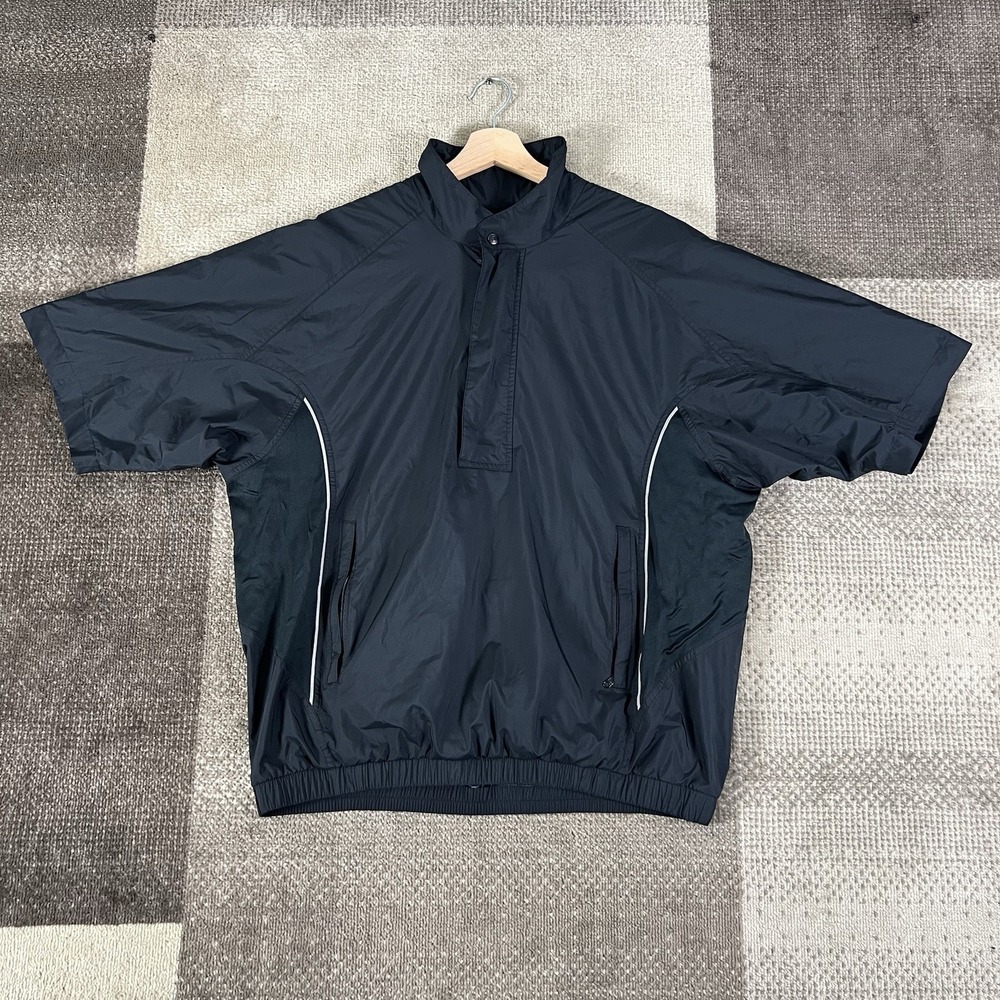 DryJoys by Footjoy Jacket Mens Size M Black 1/4 Zip Snap Golf Windbreaker